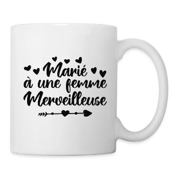 marié à une femme merveilleuse | mariage couple - Mug blanc - blanc - Droite