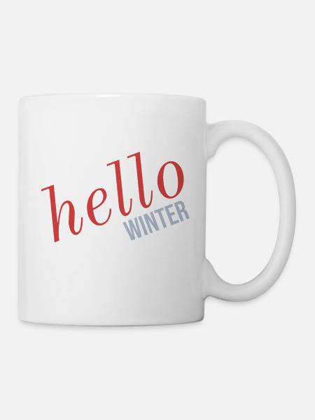 hallo winter kalte jahreszeit love cold weihnacht - Tasse - Weiß