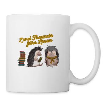 Zwei Igel Freunde fürs Lesen. - Tasse - Weiß - Rechts