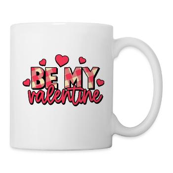 Be My Valentine Plaid Text - Mug - white - Right