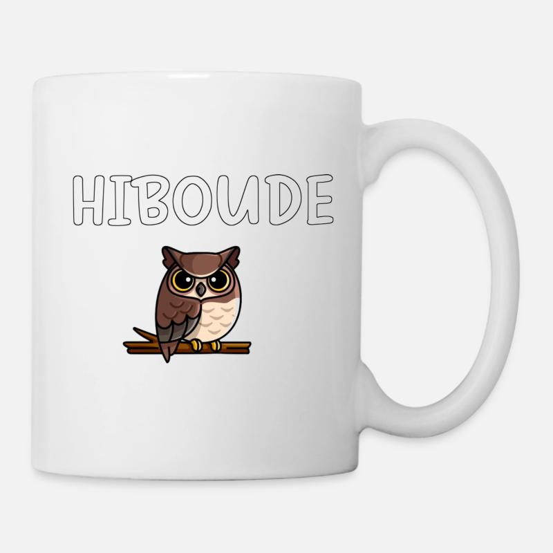 HIBOUDE HIBOU IL BOUDE - Mug blanc - blanc