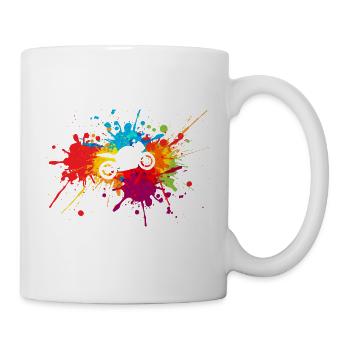 Motorcycle passion art color painting - Mug - white - Right