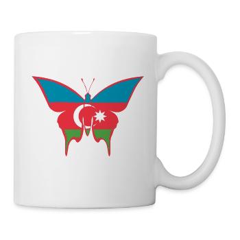 Azerbaijan Flag Butterfly - Mug - white - Right