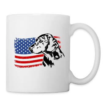 ALPINE DACHSBRACKE Amérique Flag Dog Wilsigns - Mug blanc - blanc - Droite
