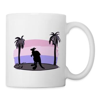 Känguru mit Rucksack und Schuhe - Tasse - Weiß - Rechts