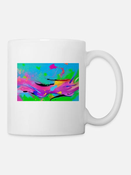 Bunte Frau - Tasse - Weiß