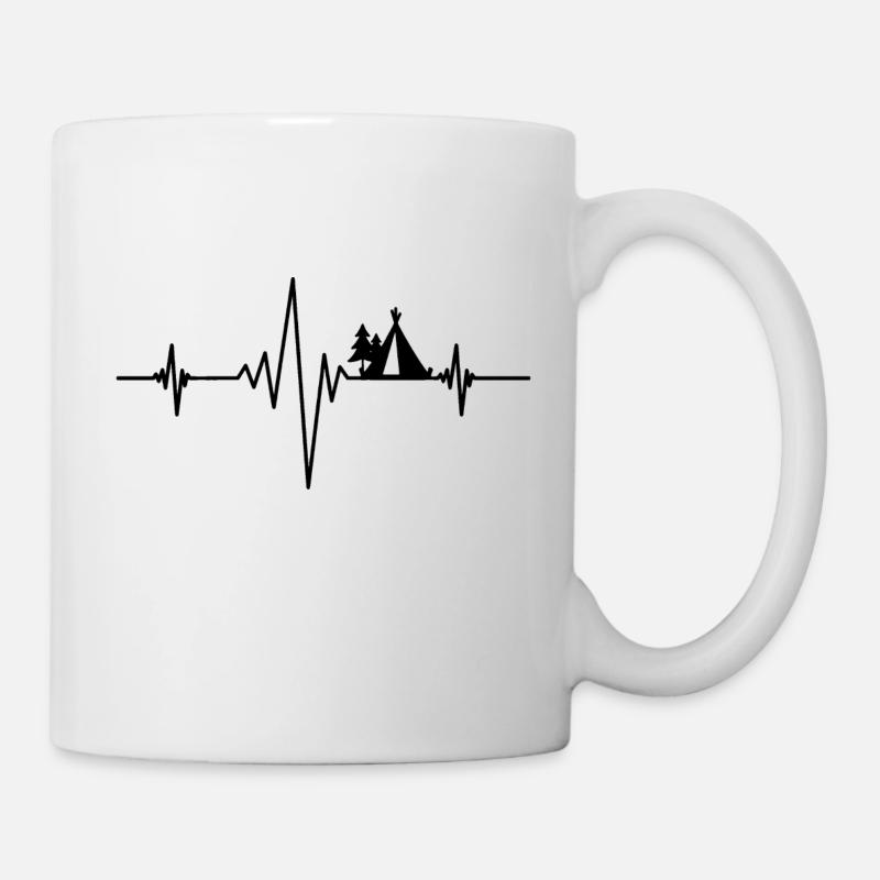 Heartbeat Camping - Tasse - Weiß