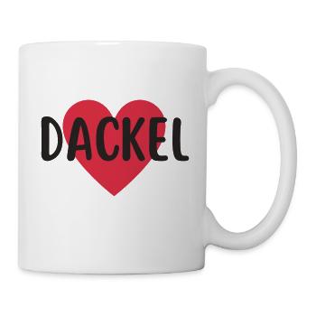 Dackel Dackelfreund Dackelliebe Hundemensch - Tasse - Weiß - Rechts