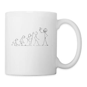 Human Evolution Selfie - Tasse - Weiß - Rechts