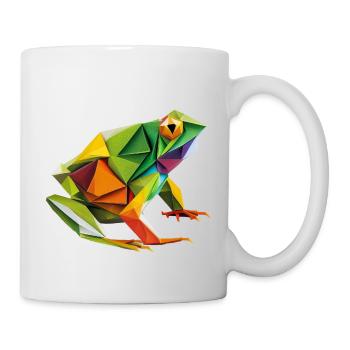 Origami Geometrie Frosch bunt modern arty - Tasse - Weiß - Rechts