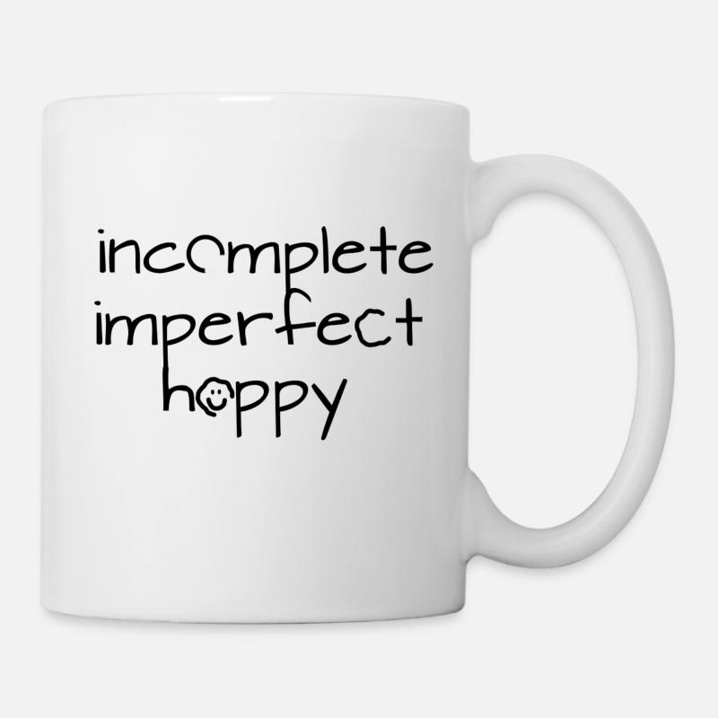 happy - Tasse - Weiß