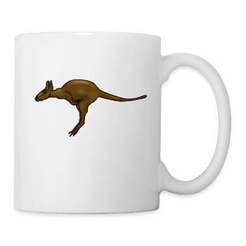 Dieses Känguru lebt in Australien, und ist groß. - Tasse - Weiß - Rechts