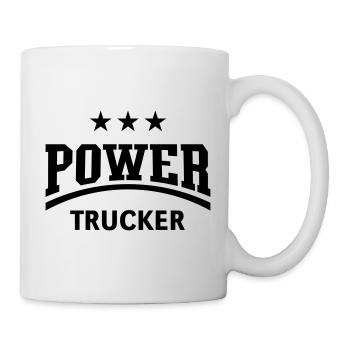 Power Trucker (LKW-Fahrer / Fernfahrer / Black) - Tasse - Weiß - Rechts