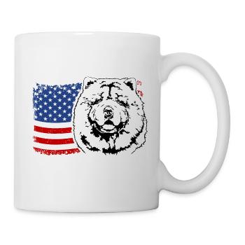 CHOW CHOW America Flag Dogs Wilsigns - Mug blanc - blanc - Droite