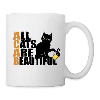 All cats are beautiful Spruch Katze Lustig - Tasse - Weiß - Rechts