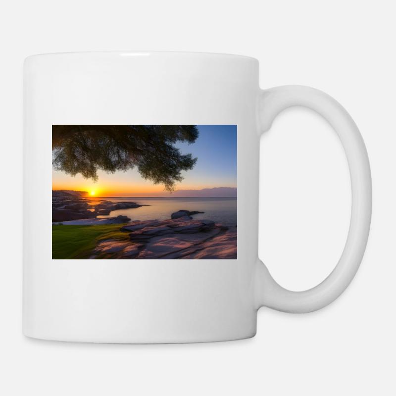 Coucher de soleil - Le silence au bord de la mer - Mug blanc - blanc