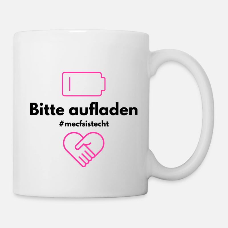 Bitte aufladen PINK 💗 - Tasse - Weiß