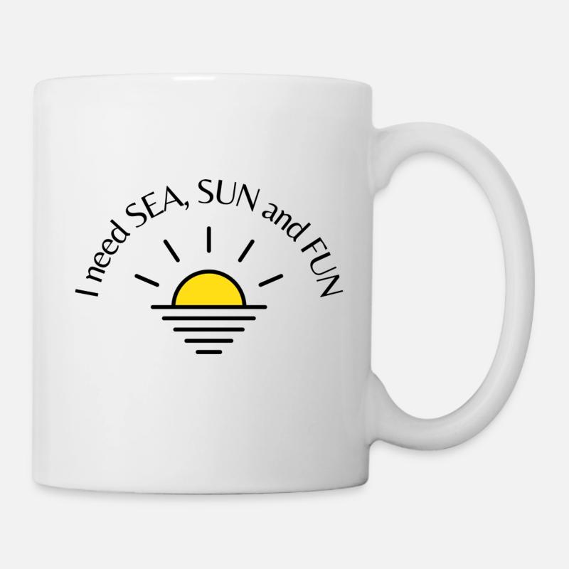 Soleil mer et plaisir - Mug blanc - blanc