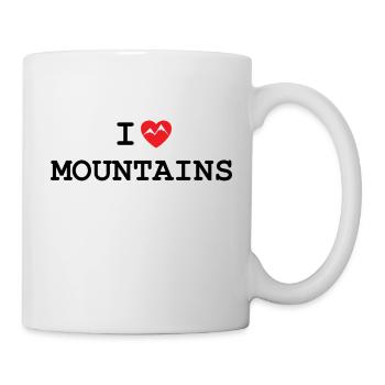 Ich liebe Berge - Herz mit Berg - Tasse - Weiß - Rechts