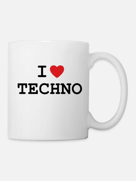 I love techno - Mug - white
