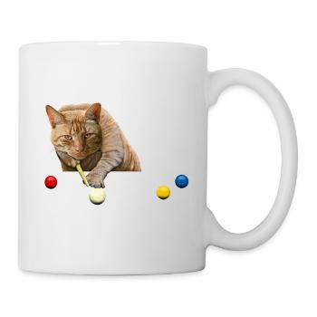 SNOOKER CAT - CAT PLAYING SNOOKER - POOL BILLIARDS - Mug - white - Right