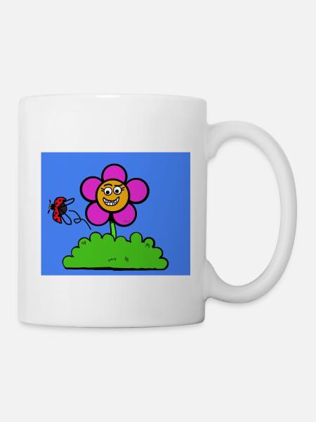 Fleur souriante - Mug blanc - blanc