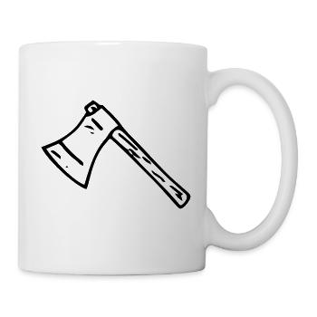 Axt Holzfäller Holz hacken Geschenkidee - Tasse - Weiß - Rechts
