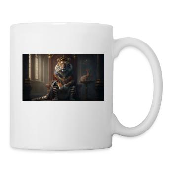 Tiger sitting on a throne, generative AI - Mug - white - Right