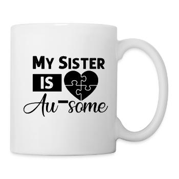Ma sœur est au-some - Sensibilisation à l’autisme - Mug blanc - blanc - Droite