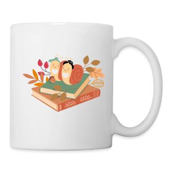 Escargots sur les livres - Mug blanc - blanc - Droite