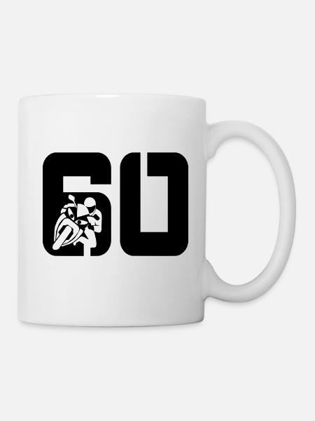 60 Motorrad Biker - Tasse - Weiß
