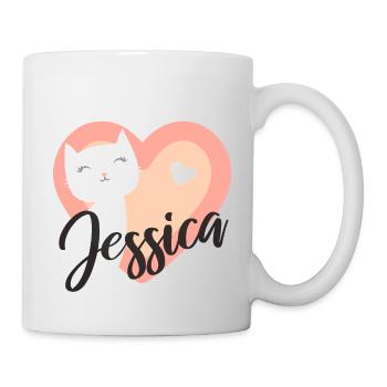 Jessica Name Vorname Kätzchen - Tasse - Weiß - Rechts