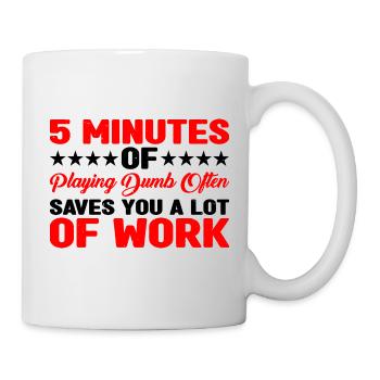 5 minutes de jeu stupide sauvent souvent du travail 3 - Mug blanc - blanc - Droite