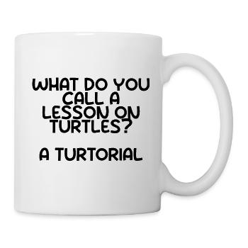 Comment appelez-vous une leçon sur les tortues, un tourtorial3 - Mug blanc - blanc - Droite