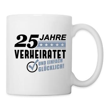 25 Jahre verheiratet (Schriftzug) - Tasse - Weiß - Rechts
