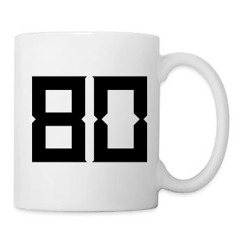 80. 80 JAHRE. 80-JÄHRIGES JUBILÄUM. GEBURTSTAG 80 JAHRE. - Tasse - Weiß - Rechts