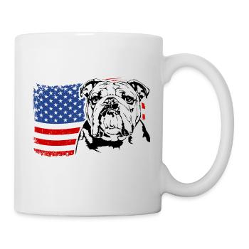 Bouledogue anglais Amérique Flag Dogs Wilsigns - Mug blanc - blanc - Droite