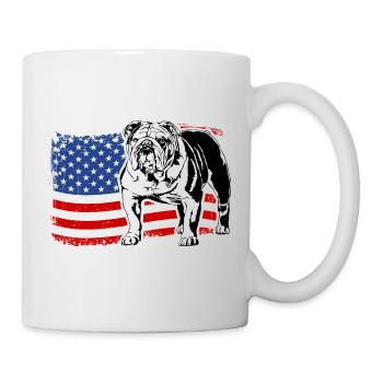Bouledogue anglais Amérique Flag Dogs Wilsigns - Mug blanc - blanc - Droite