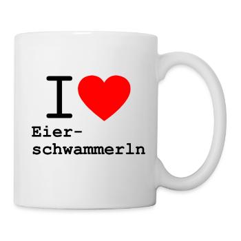 i love Eierschwammerl - Pfifferlinge - Tasse - Weiß - Rechts