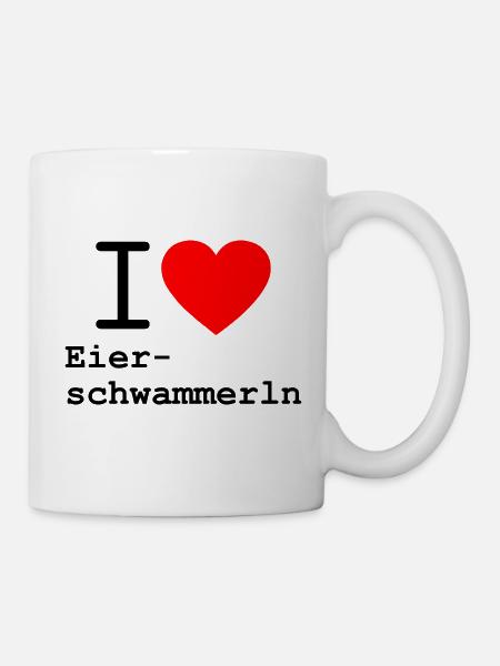 i love Eierschwammerl - Pfifferlinge - Tasse - Weiß