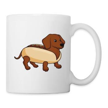 Hot-dog pour chien teckel - Mug blanc - blanc - Droite