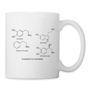 Happiness hormones - chemical structure - Mug - white - Right