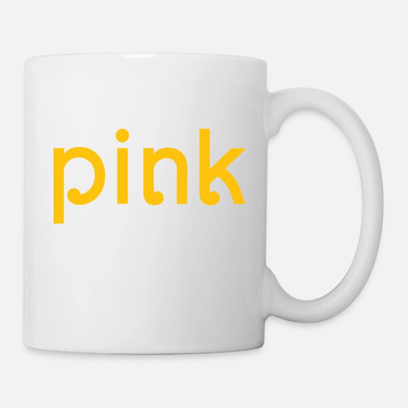 pink in yellow stroop effect - Mug - white