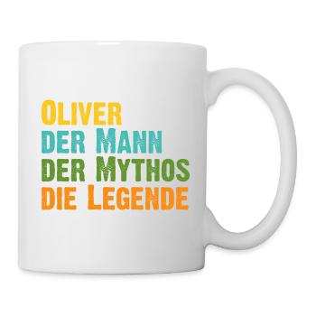 Oliver der Mythos die Legende Vorname Oliver - Tasse - Weiß - Rechts