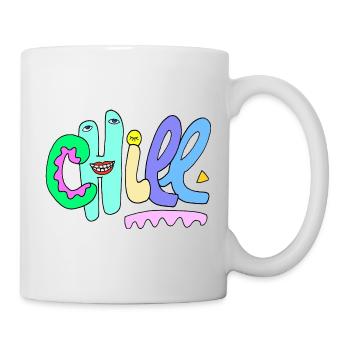 Chill doch - Tasse - Weiß - Rechts