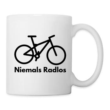 Niemals Radlos - Tasse - Weiß - Rechts