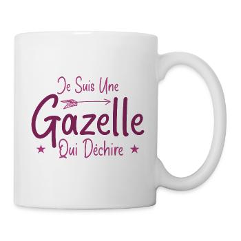 Je suis une Gazelle qui déchire Humour Cadeau - Mug blanc - blanc - Droite