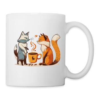 Compagnons de café félin et vulpine - Mug blanc - blanc - Droite