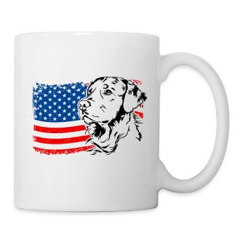 Golden Retriever America Flag Dogs Wilsigns - Mug - white - Right
