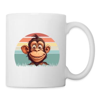 Affe - Tasse - Weiß - Rechts
